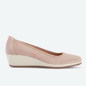 Naturalizer Betina 2 Leather Wedge Slip on Shoes Vintage Mauve Pink Size 7.5